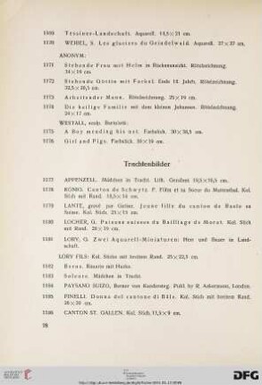 Trachtenbilder (Nr. 1177-1188)