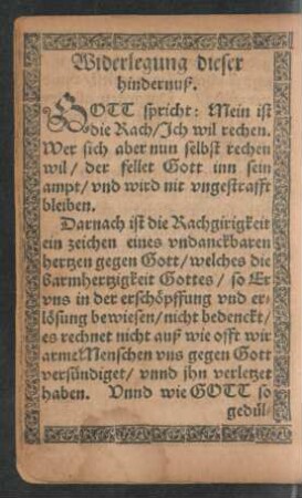 Widerlegung dieser hindernuß.