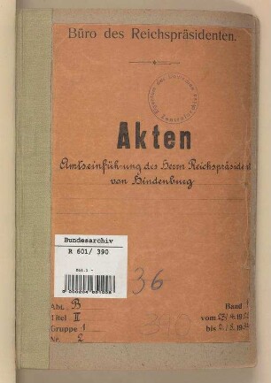 Friedrich Ebert und Erste Amtszeit Paul von Hindenburg: Bd. 2