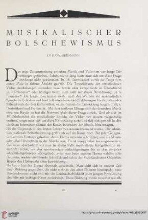 1: Musikalischer Bolschewismus