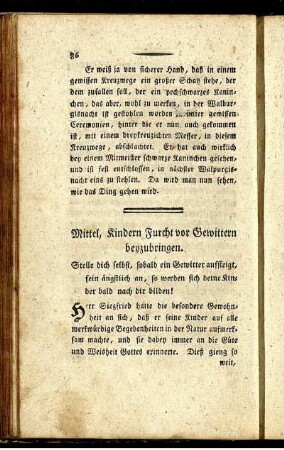 Mittel, Kindern Furcht vor Gewittern beyzubringen.