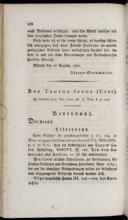 Bos Taurus ferus (Urus).