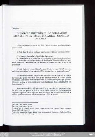 Chapitre I Un Modele Historique: La Formation Sociale Et La Forme Organisationnelle De L'Etat