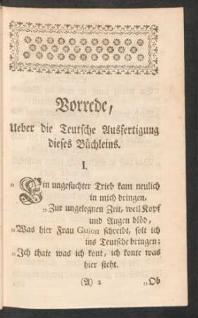 Vorrede, Ueber die Teutsche Ausfertigung dieses Büchleins.