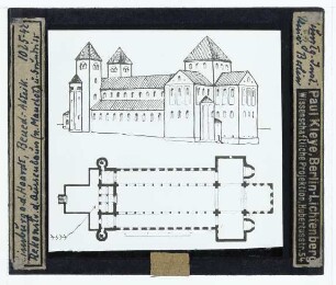 Bad Dürkheim, Kloster Limburg an der Haardt : Perspektive, Rekonstruktionszeichnung, Grundriss