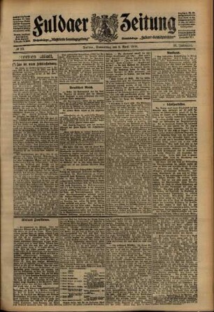Zweite Ausgabe vom Donnerstag, den 09. April 1908.