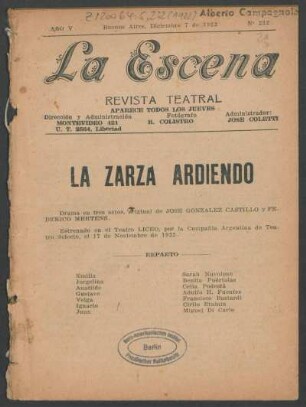 La zarza ardiendo : drama en tres actos