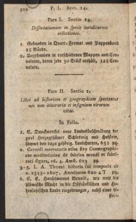 Sectio 14. Dissertationes in specie iuridicarum collectiones.