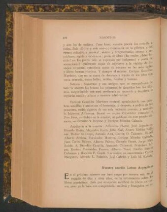 Nuestra sección Letras Argentinas