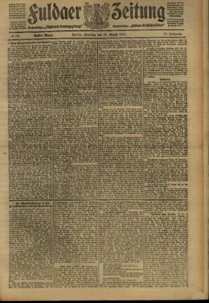 Erste Ausgabe vom Samstag, den 27. August 1910.