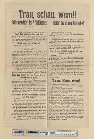 Tätigkeit im Reichstag, insbes. Wahlen 1914