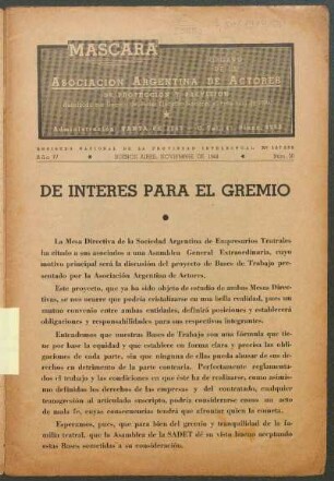 De interés para el gremio