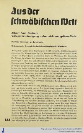 Gründung der Deutsch-Italienischen Gesellschaft, Augsburg.