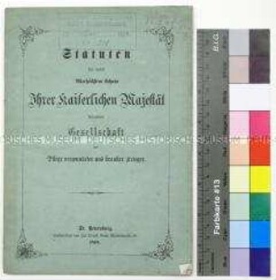Statuten der Gesellschaft zur Pflege verwundeter und kranker Krieger