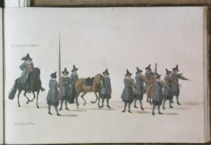 Kammerherr Seyffertitz. Ein Meißnischer Bauer 1697 : Unbekannter Künstler: Cartellrennen zum Götteraufzug am 9. Februar 1697 am Dresdner Hof (Nationenaufzug zum Cartel-Rennen, Karusellfest). Invention des Kammerherrn von Seyffertitz, Blatt 40: Kammerherr Seyffertitz als Meißnischer Bauer. Gouache und Deckfarben über Graphit. Dresden: Kupferstich-Kabinett Ca 192