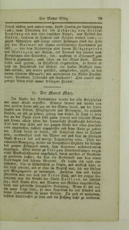 21. Der Monat März