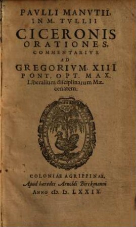 Pavlli Manvtii in M. Tvllii Ciceronis orationes commentarivs, 1