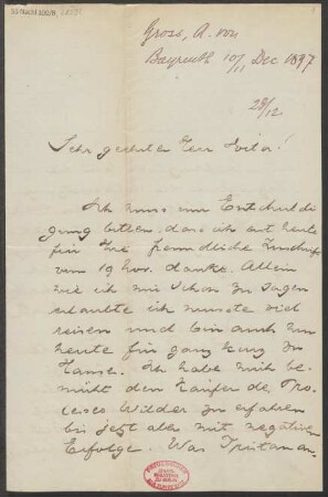 Brief an B. Schott's Söhne : 09.12.1897