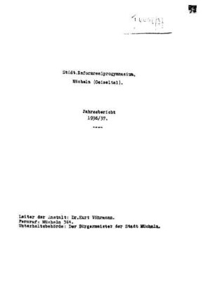 1936/37: Jahresbericht ... - 1936/37