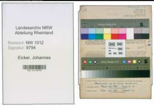 Entnazifizierung Johannes Eicker , geb. 04.05.1902 (Ingenieur)