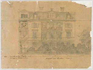 Thiersch, August ; München, Heßstr.; Privathaus - Aufriss