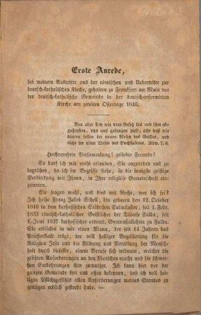 Erste Anrede.