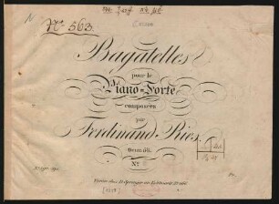 Bagatelles pour le Piano-Forte : Oeuv: 58. No. 2
