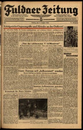 Ausgabe vom Freitag, den 04. August 1944.