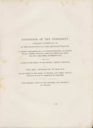 [III.] Discourse of the president, ... on the Characters of some Deceased Fellows, ...