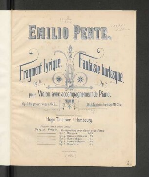 Fantaisie burlesque : pour violon avec accomp. de piano ; op. 7