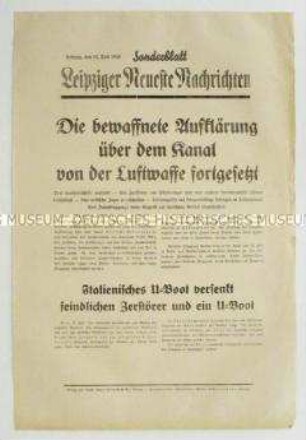 Sonderblatt der "Leipziger Neuesten Nachrichten" zum Luftkrieg gegen Großbritannien
