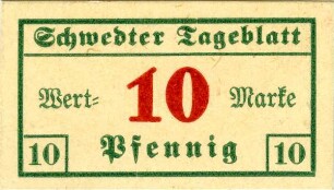 Schwedter Tageblatt: 10 Pfennig 1925?