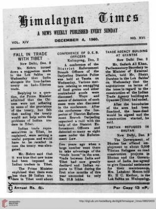 No. XVI (04 December 1960)