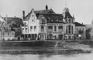 Dresden-Laubegast, Laubegaster Ufer 22. Vergnügungs-Park "Stadt Amsterdam" (1889; R. Uebe). Elbseite