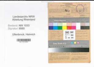 Entnazifizierung Heinrich Ullenbrock , geb. 24.05.1921 (Landwirtsch.Gehilfe)
