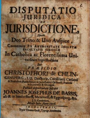Disputatio Juridica De Jurisdictione