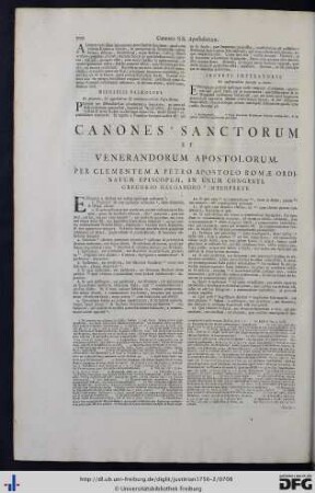 Canones Sanctorum Et Venerandorum Apostolorum.