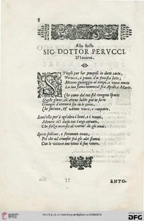 Allo stesso Sig. Dottor Pervcci
