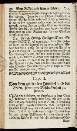 Cap. II. Von dem gestirnten Himmel und der Erden, samt ihrer Beschaffenheit zusammen