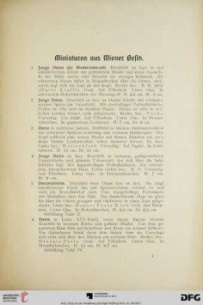 Miniaturen aus Wiener Besitz (Nr. 1-27)