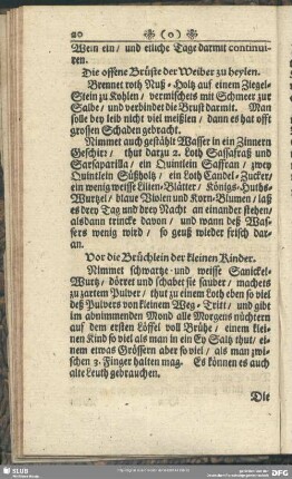 Die offene Brüste der Weiber zu heylen