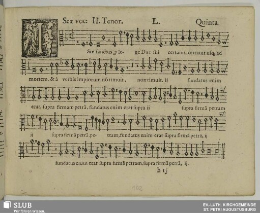 L. Iste sanctus