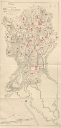 Plan of ancient ruins at Ritigala-Kanda in the north-central province.