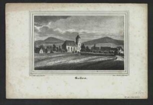 Ansicht von Bischheim, Lithographie, um 1840 : Bischheim / N. d. Natur gez. v. Täubert. - [Dresden] : [Schmidt] ; Dresden : Renner u. Ketzschau , [um 1840]. - 1 Kunstbl. : Lithogr. ; 19 x 12 cm