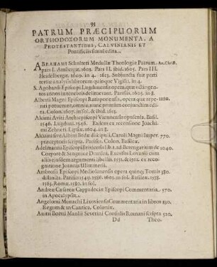 Patrum Praecipuorum Orthodoxorum Monumenta