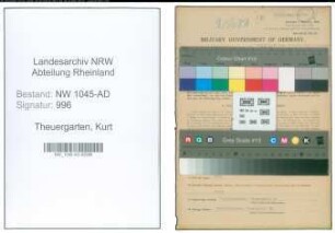 Entnazifizierung Kurt Theuergarten , geb. 20.07.1906 (Zollbeamter)