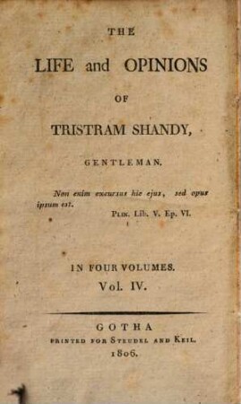 The life and opinions of Tristram Shandy, gentleman : in four volumes, 4