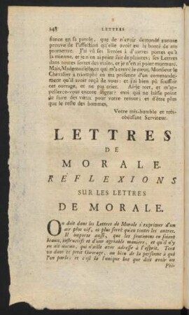 Lettres De Morale