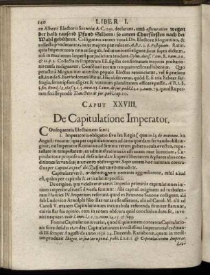 Caput XXVIII.; De Capitulatione Imperator.