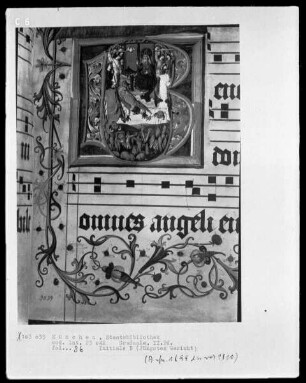 Graduale in zwei Bänden und ein dazugehöriges Antiphonar — Graduale — Initiale B mit dem Engelssturz, Folio 86recto